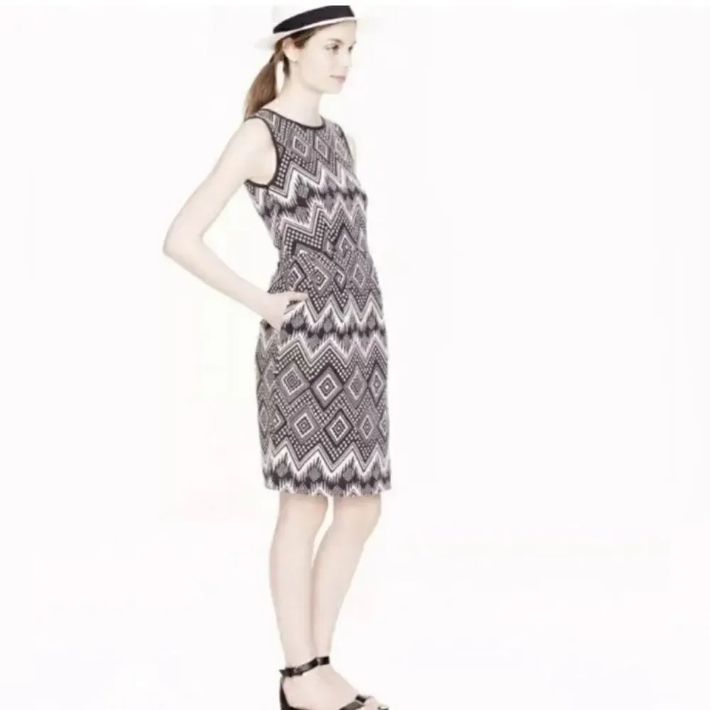 J Crew Diamond Ikat Dress Size 8